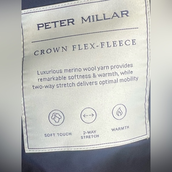 Peter Millar Full Zip Crown Flex Fleece Vest 100% Merino Wool Brand new NWT L - Picture 13 of 16